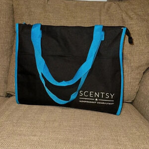 SCENTSY Independent Consultant Insulated Zippered Black/Blue Tote Bag Unisex